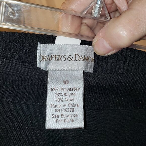 Ladies DRAPERS & DAMONS Flat Front Elastic Waist Trousers in Black - 10 - Picture 3 of 3